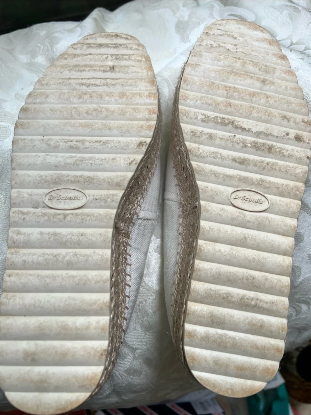 Dr. Scholl’s Women’s Cream Espadrille Platform Slip-On Shoes Women’s Size 7 1/2
